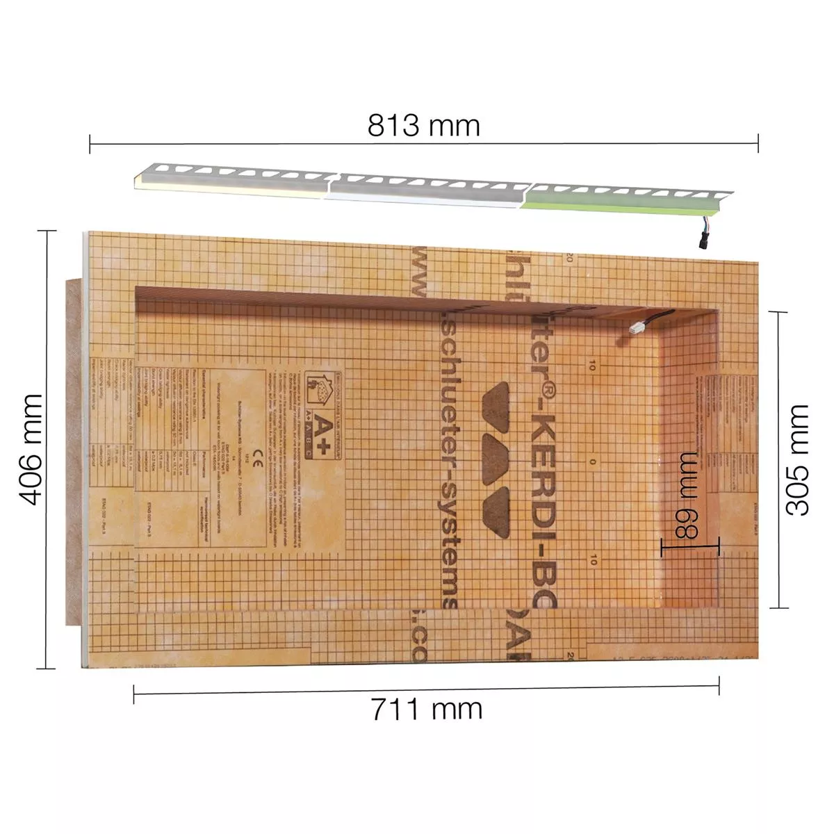 Schlüter Kerdi Board NLT sada do niky s LED osvětlením RGB 71,1 x 30,5 x 8,9 cm Schlüter Kerdi Board NLT sada do niky s LED osvětlením RGB 71,1 x 30,5 x 8,9 cm