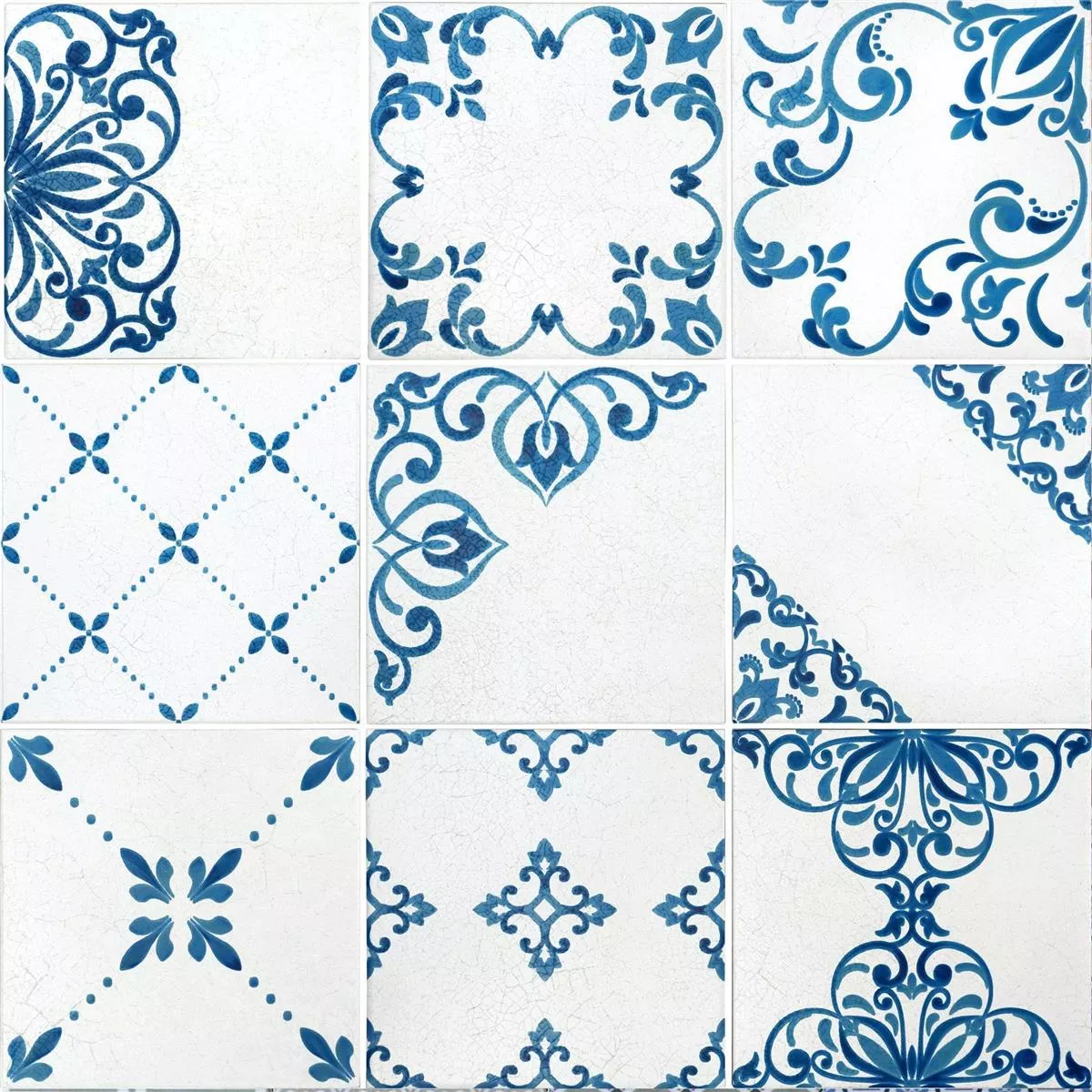 Vzorek Podlahové Dlaždice Talia Retro Vzhled Modrá 18,5x18,5cm