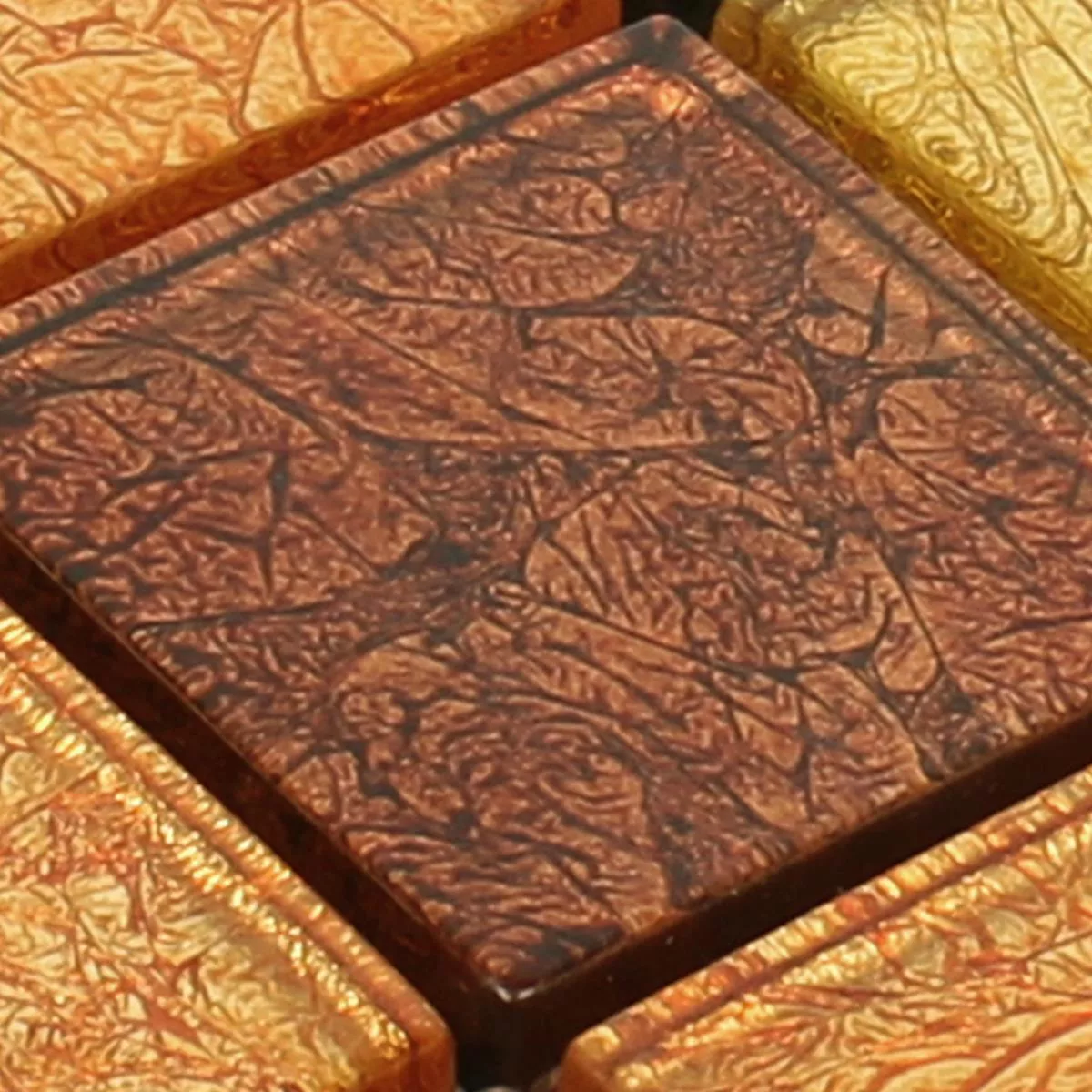 Vzorek Skleněná Mozaika Dlaždice Curlew Žlutá Oranžová ix