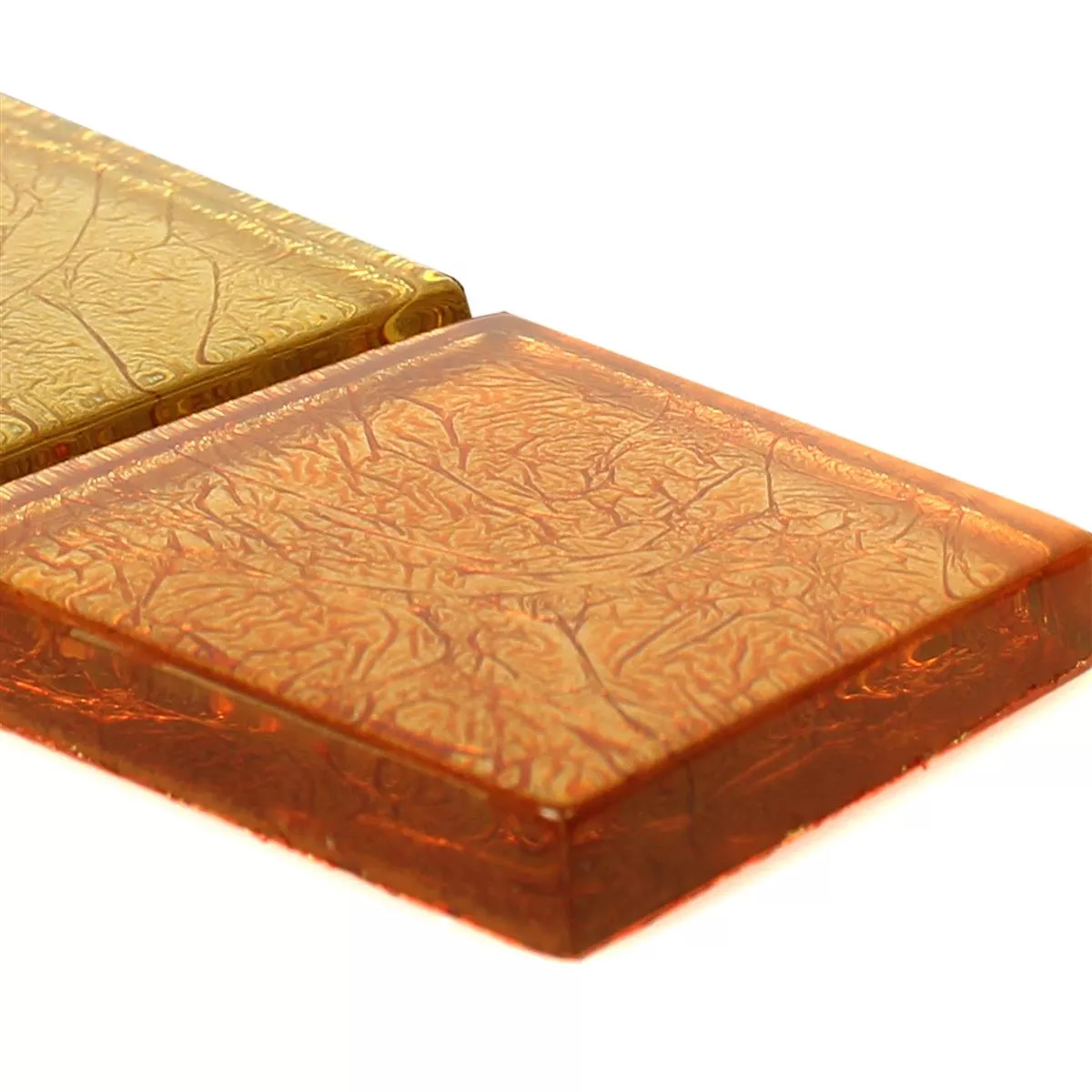 Skleněná Mozaika Dlaždice Bordury SantaFe Zlatá Oranžová Q48