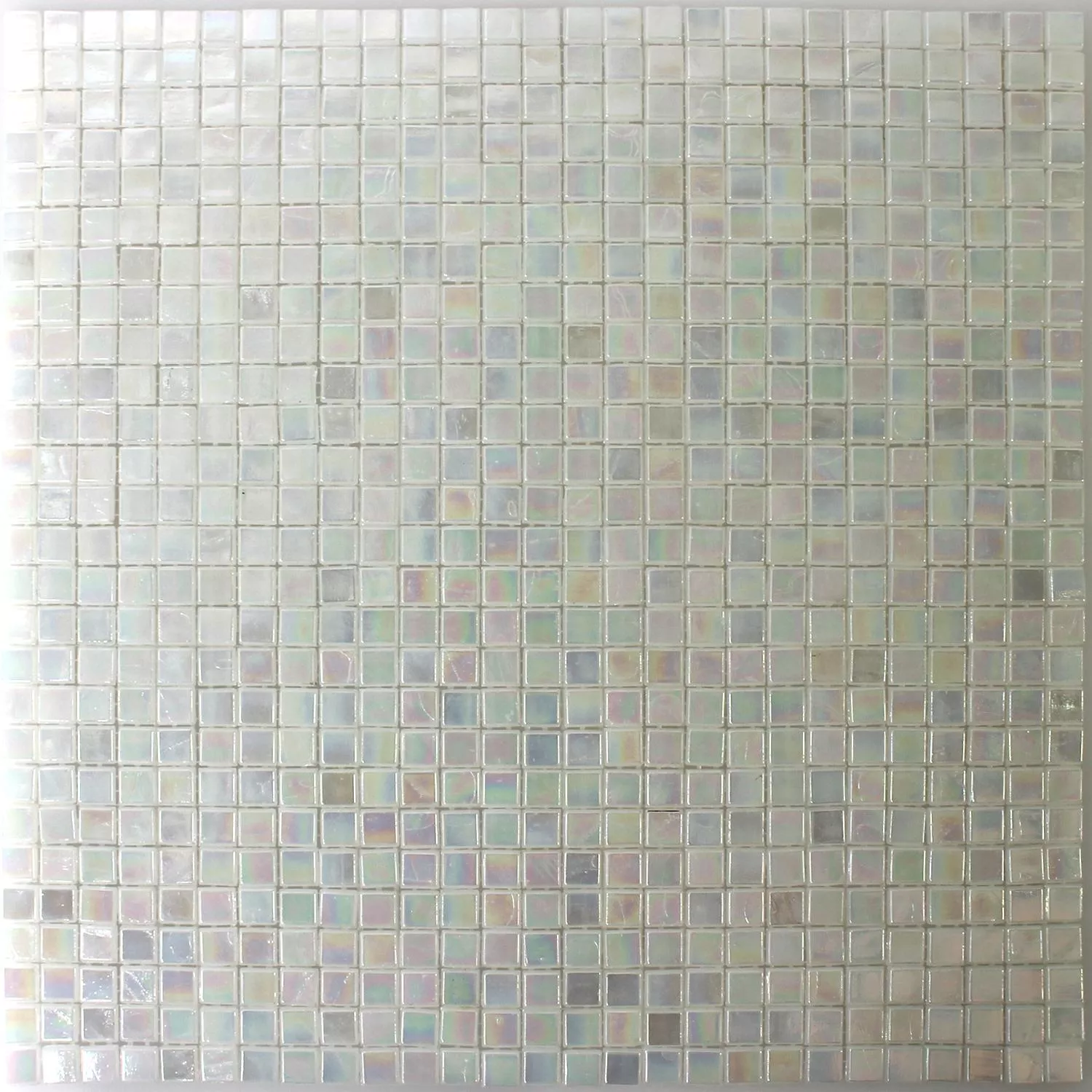 Skleněná Mozaika Dlaždice Perleťový Efekt Bílá Béžová