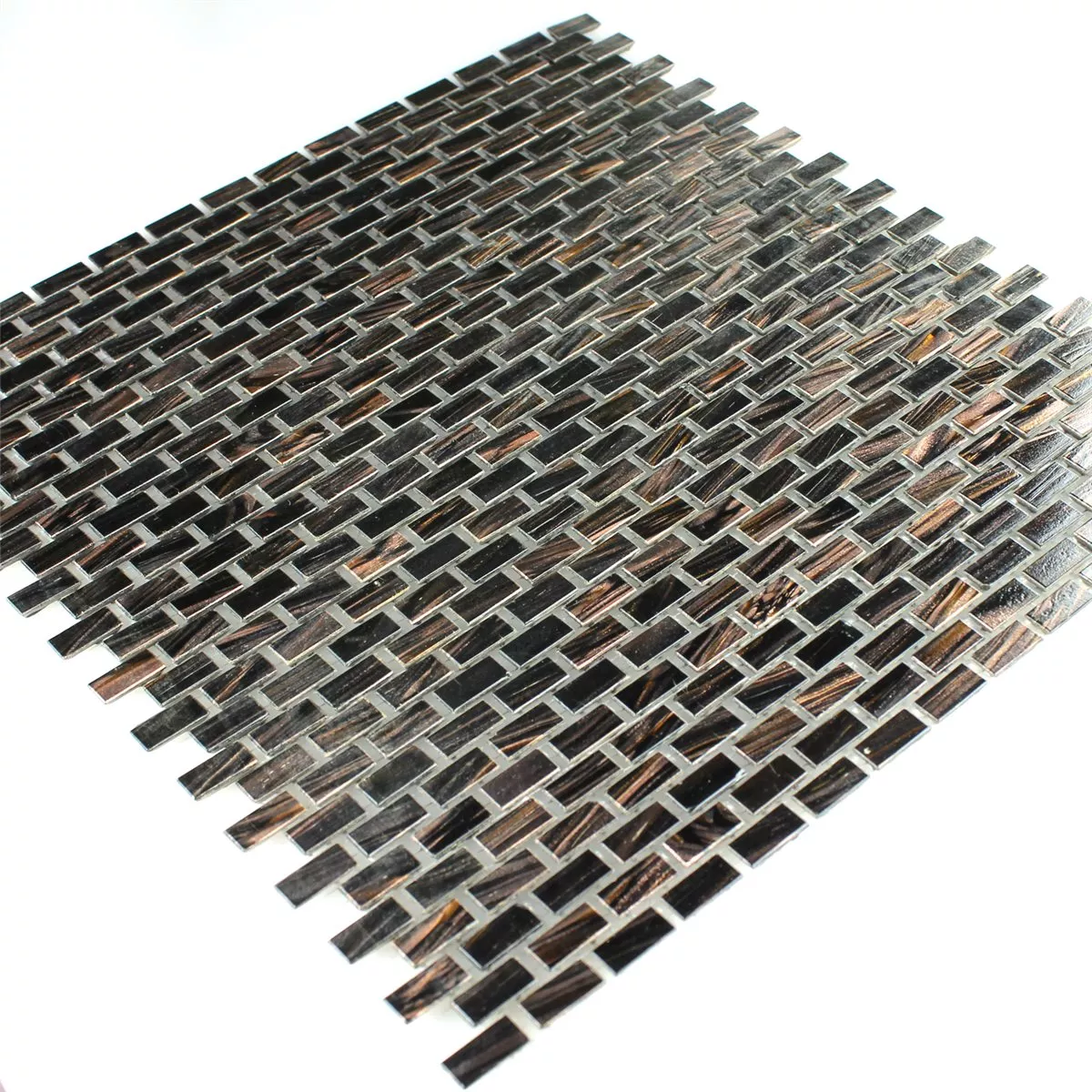 Skleněná Mozaika Goldstar Hnědá Mini Brick