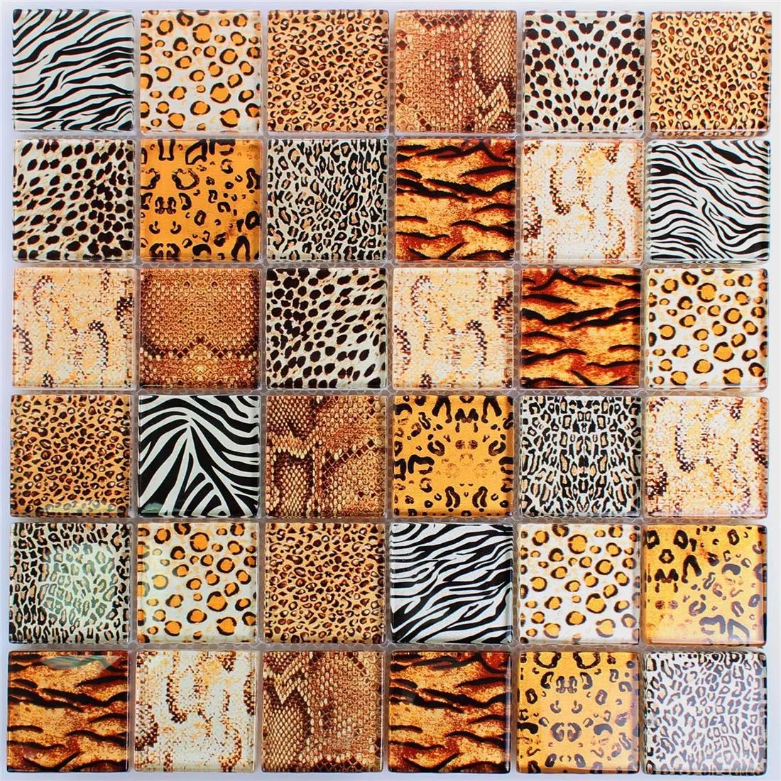 Skleněná Mozaika Dlaždice Safari Béžová