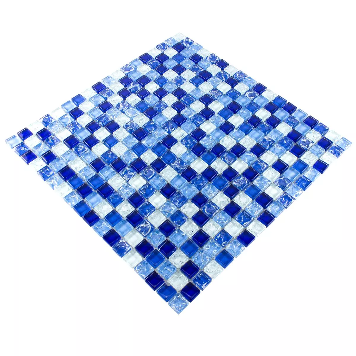 Vzorek Skleněná Mozaika Dlaždice Overland Modrá Bílá
