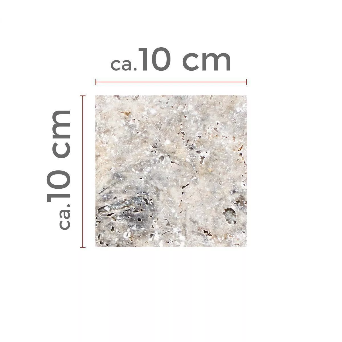 Vzorek Dlaždice Z Přírodního Kamene Z Travertinu. Nestor Stříbrná 40,6x60cm