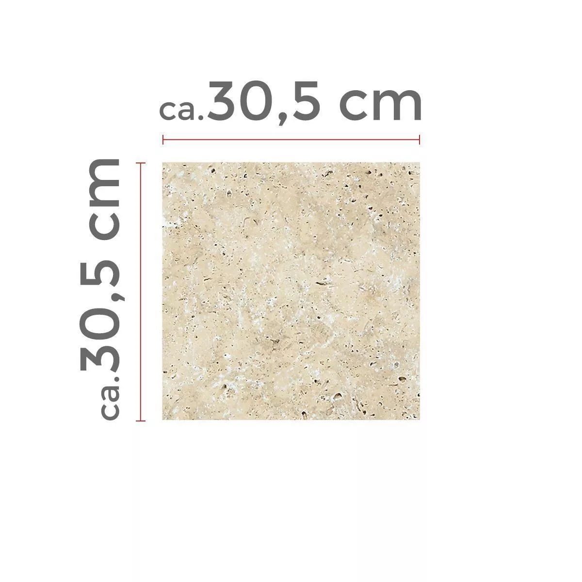 Vzorek Dlaždice Z Přírodního Kamene Z Travertinu. Barga Béžová 30,5x30,5cm