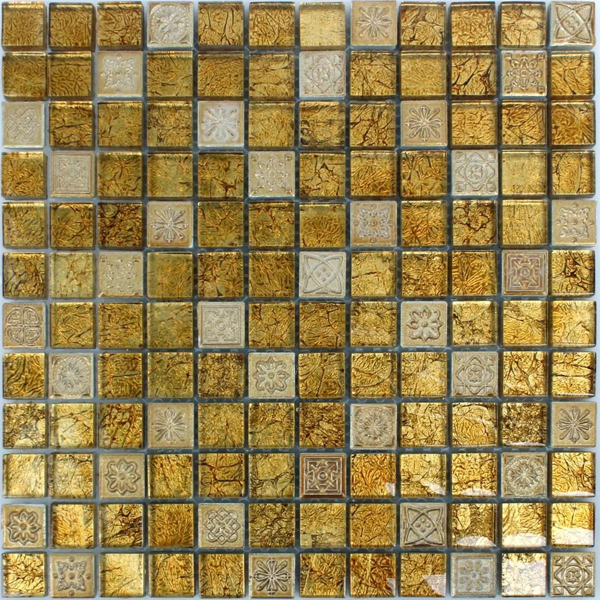 Mozaiková Dlaždice Sklo Přírodní Kámen Coloniale Zlatá
