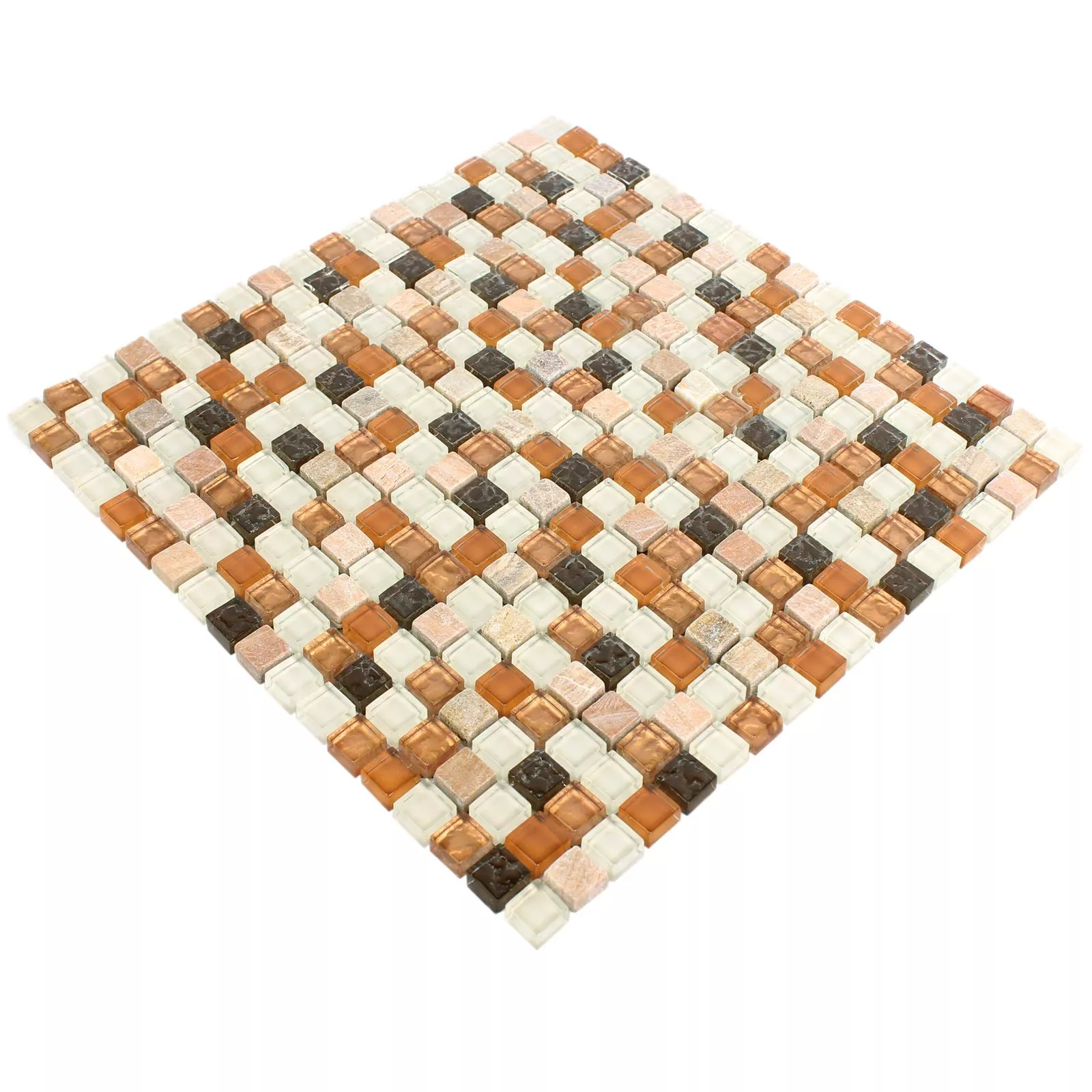 Vzorek Skleněná Mozaika Dlaždice Z Přírodního Kamene Festus Drážkovaný Hnědá