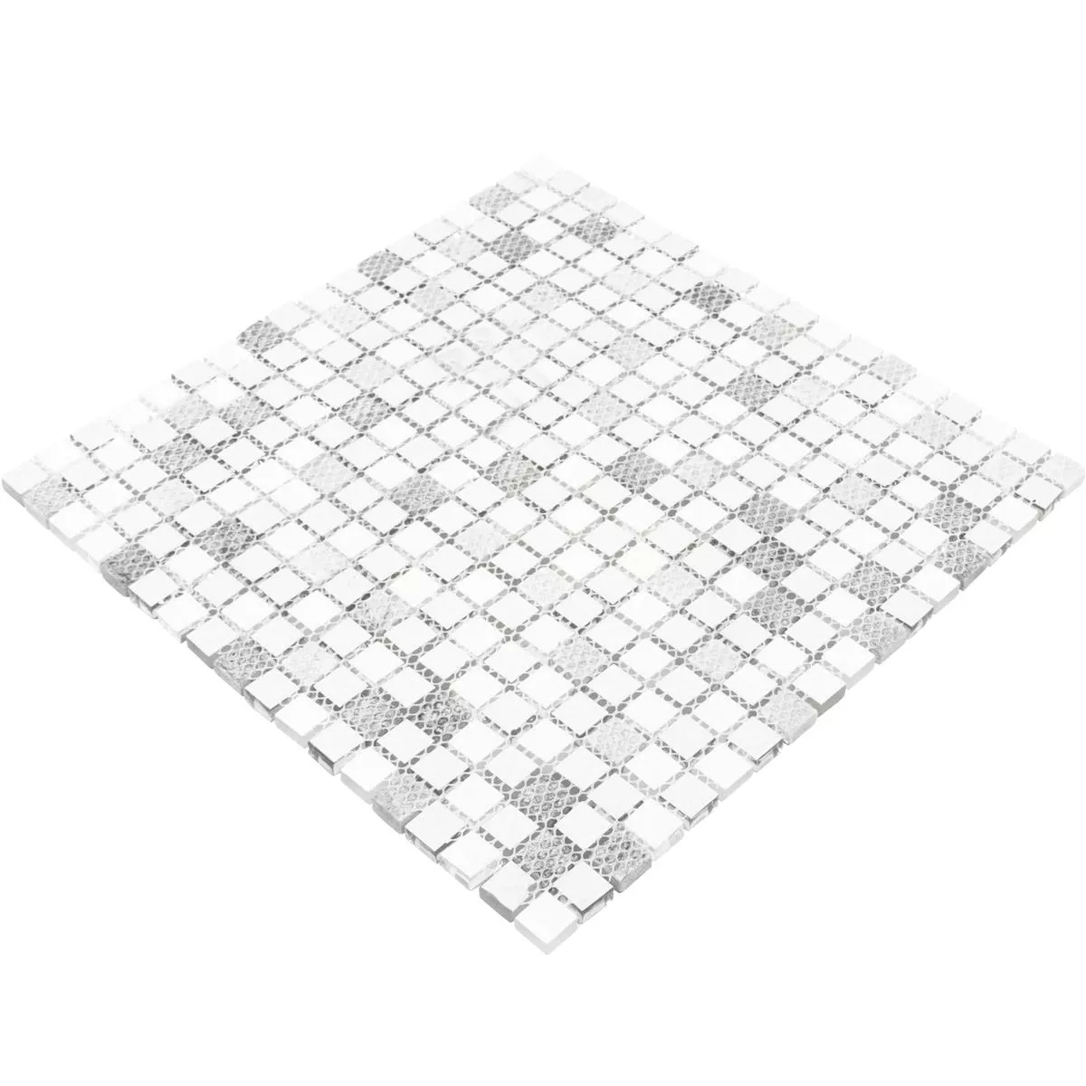 Skleněná Mozaika Dlaždice Lexington Sklo Materiálová Směs Bílá