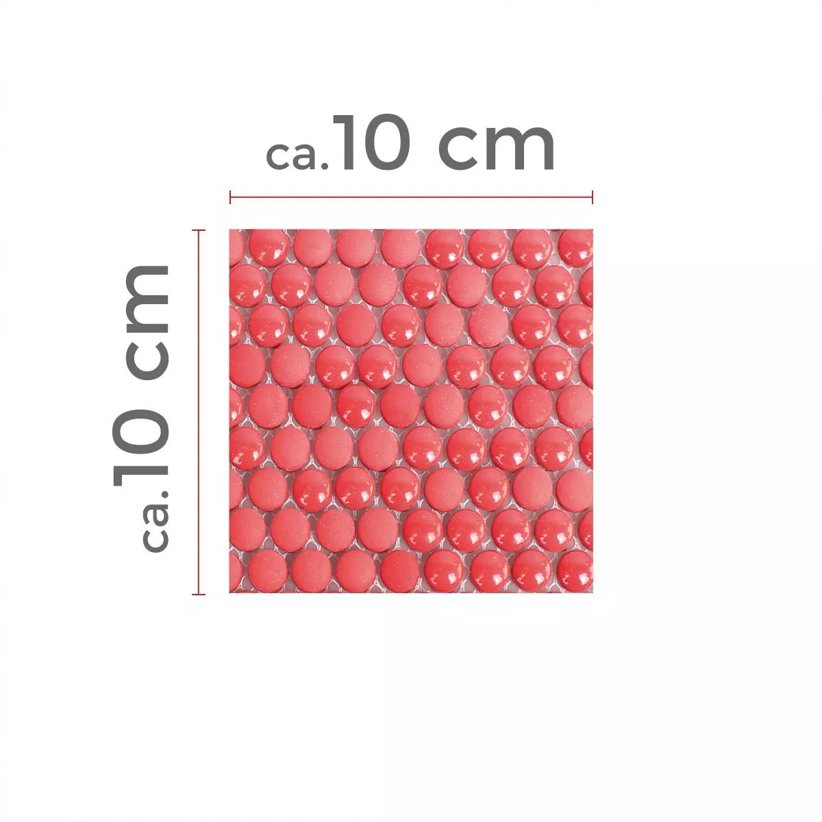 Vzorek Skleněná Mozaika Dlaždice Bonbon Zaoblený Eco Červená