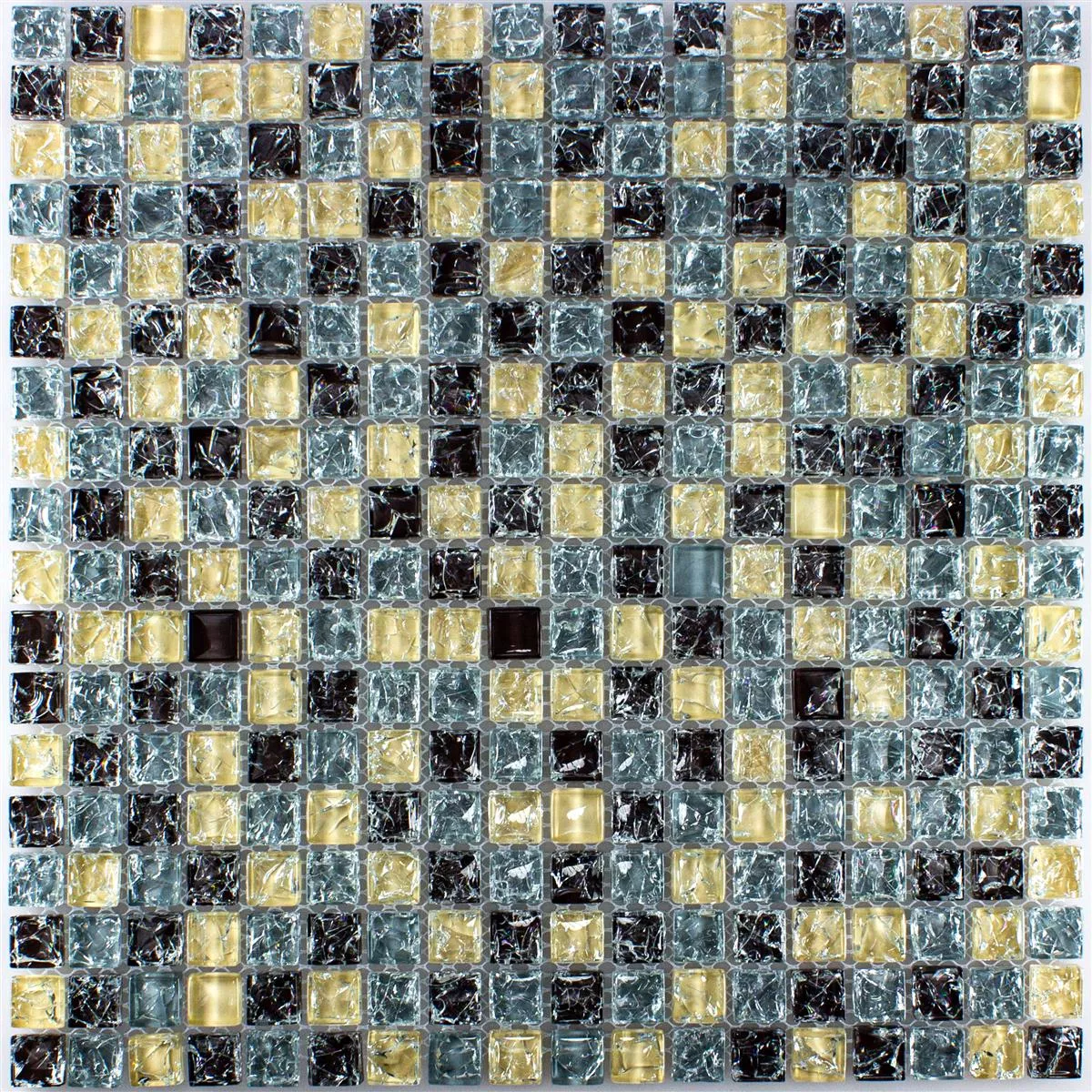 Skleněná Mozaika Dlaždice Cameron Modrá Béžová Hnědá