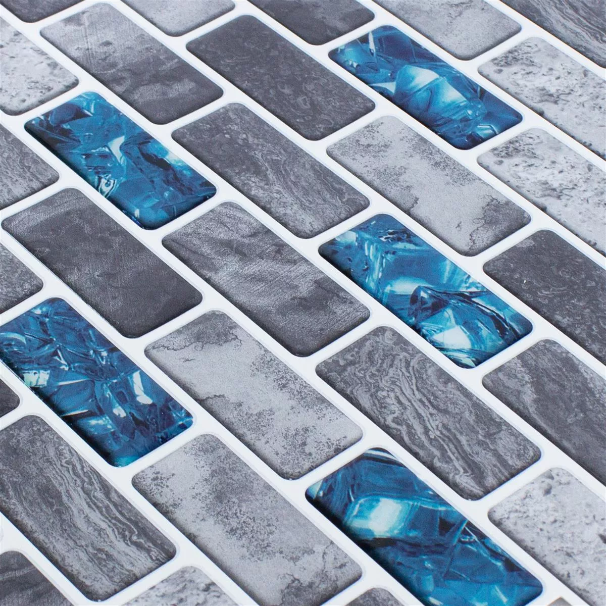 Vzorek Vinyl Mozaikové Dlaždice Belleza Modrá Šedá Samolepicí
