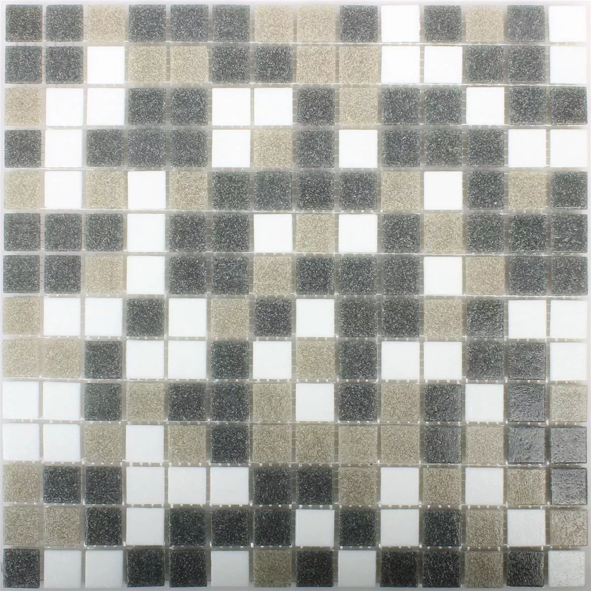 Vzorek Skleněná Mozaika Dlaždice Nelson Bílá Šedá Hnědá