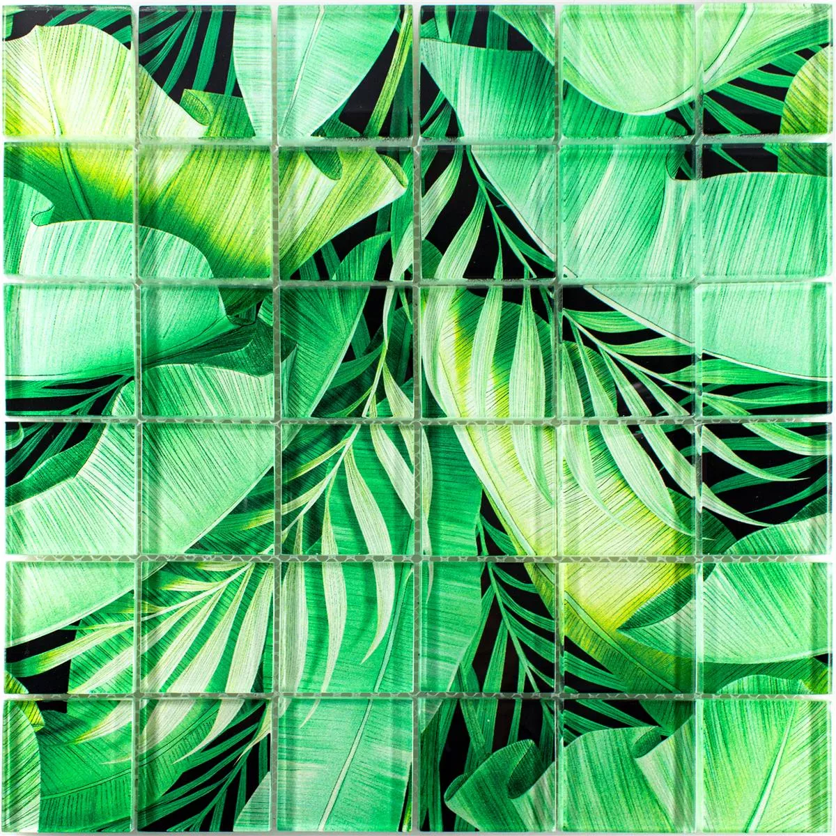 Skleněná Mozaika Dlaždice Pittsburg Květinová Optika Zelená