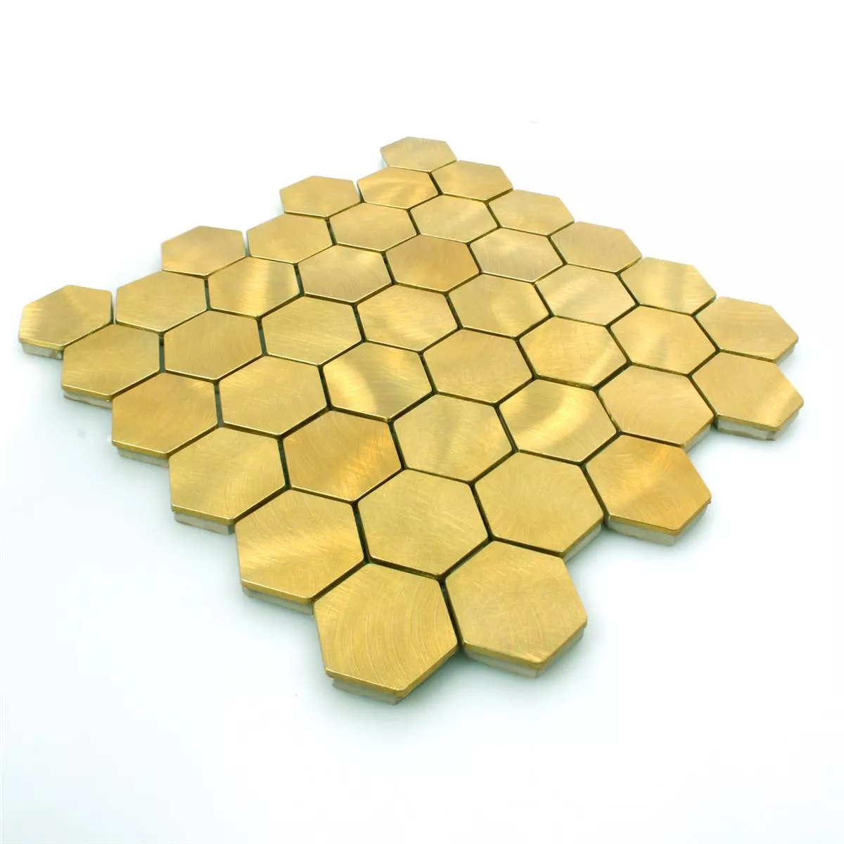 Vzorek Mozaiková Dlaždice Hliník Manhatten Šestiúhelník Zlatá