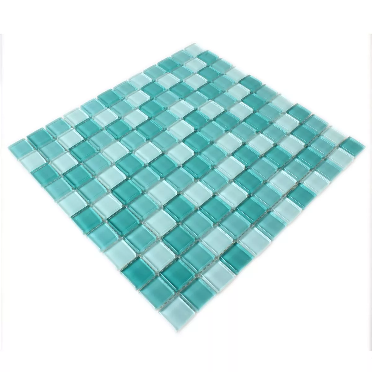 Vzorek Skleněná Mozaika Dlaždice Zelená Mix 