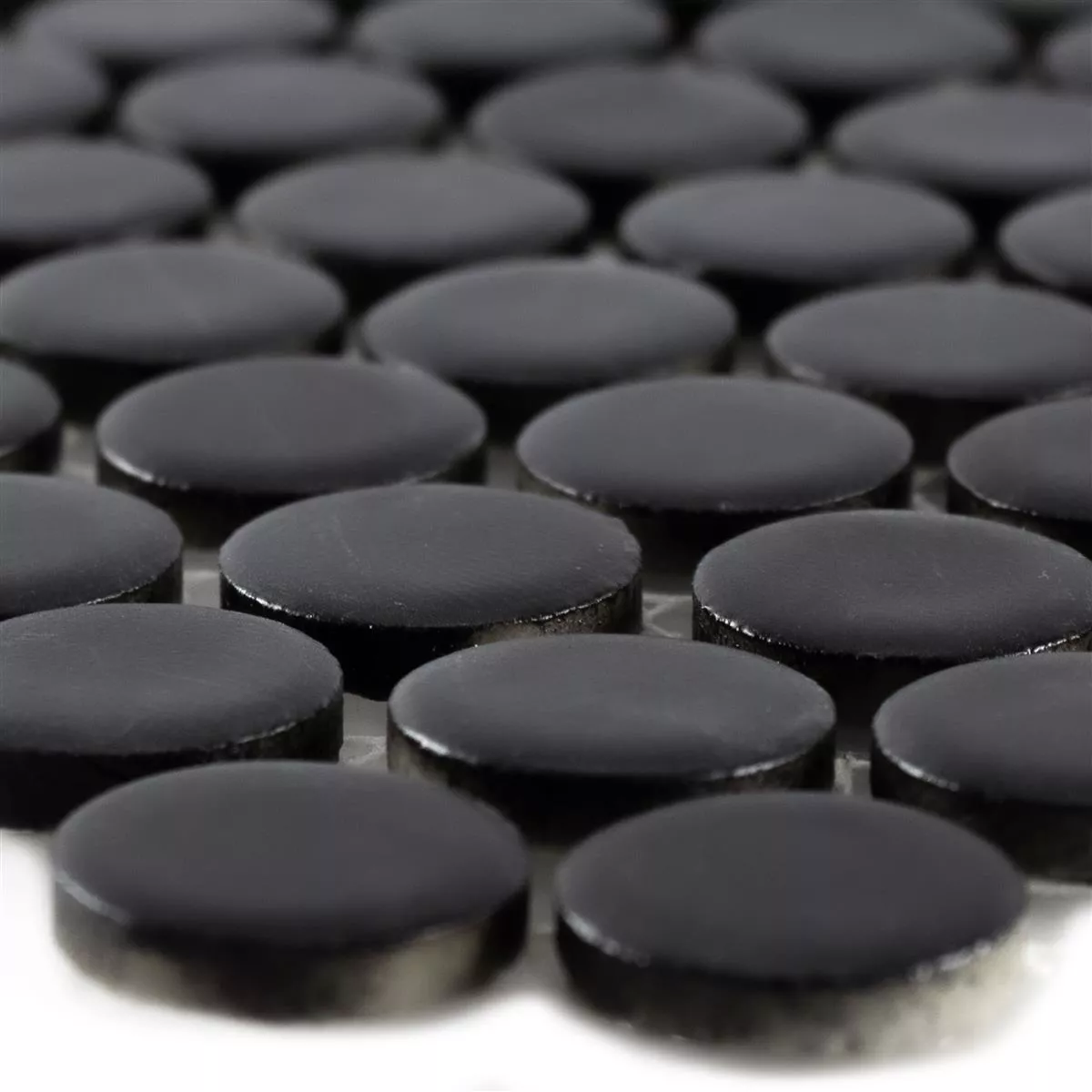 Keramická Mozaika Dlaždice Knoflíková Yantra Černá Matný Keramická Mozaika Dlaždice Knoflíková Yantra Černá Matný