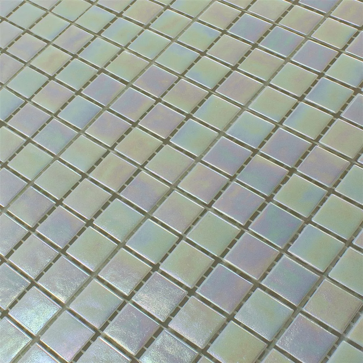 Skleněná Mozaika Perleťový Efekt Ingolstadt Bílá Čtverec 15