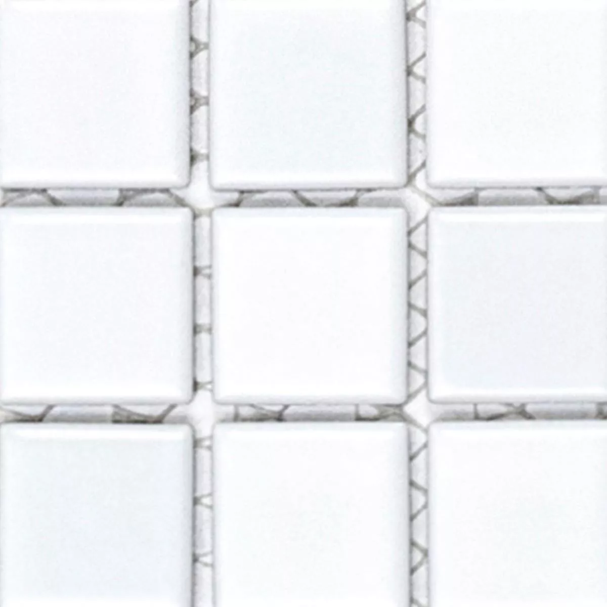Vzorek Keramické Mozaikové Dlaždice Hakan Bílá Lesklá