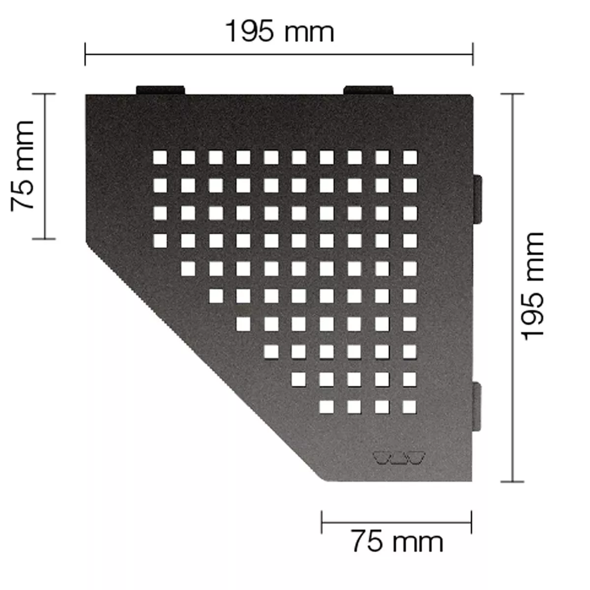 Nástěnná police sprchová police Schlüter 5eck 19,5x19,5cm čtvercová antracit