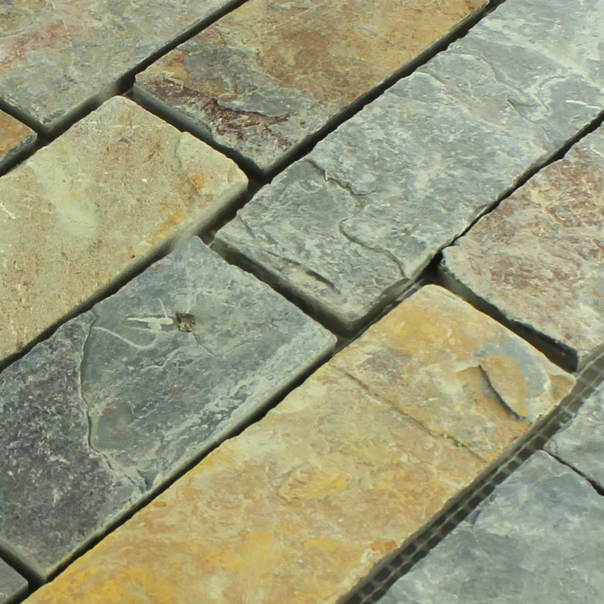 Mozaiková Dlaždice Břidlice Gidley Rez Hnědá Brick