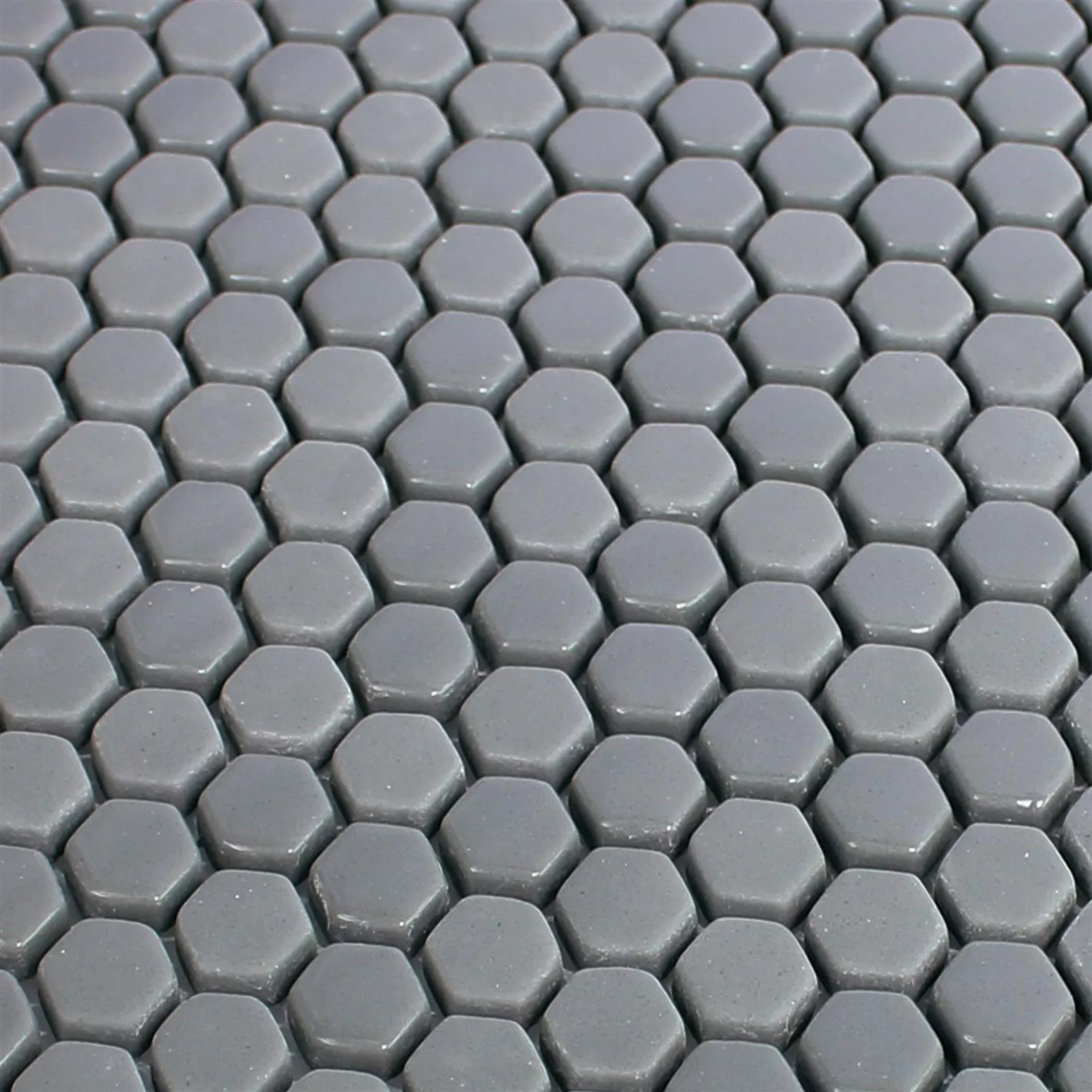 Skleněná Mozaika Dlaždice Brockway Šestiúhelník Eco Šedá