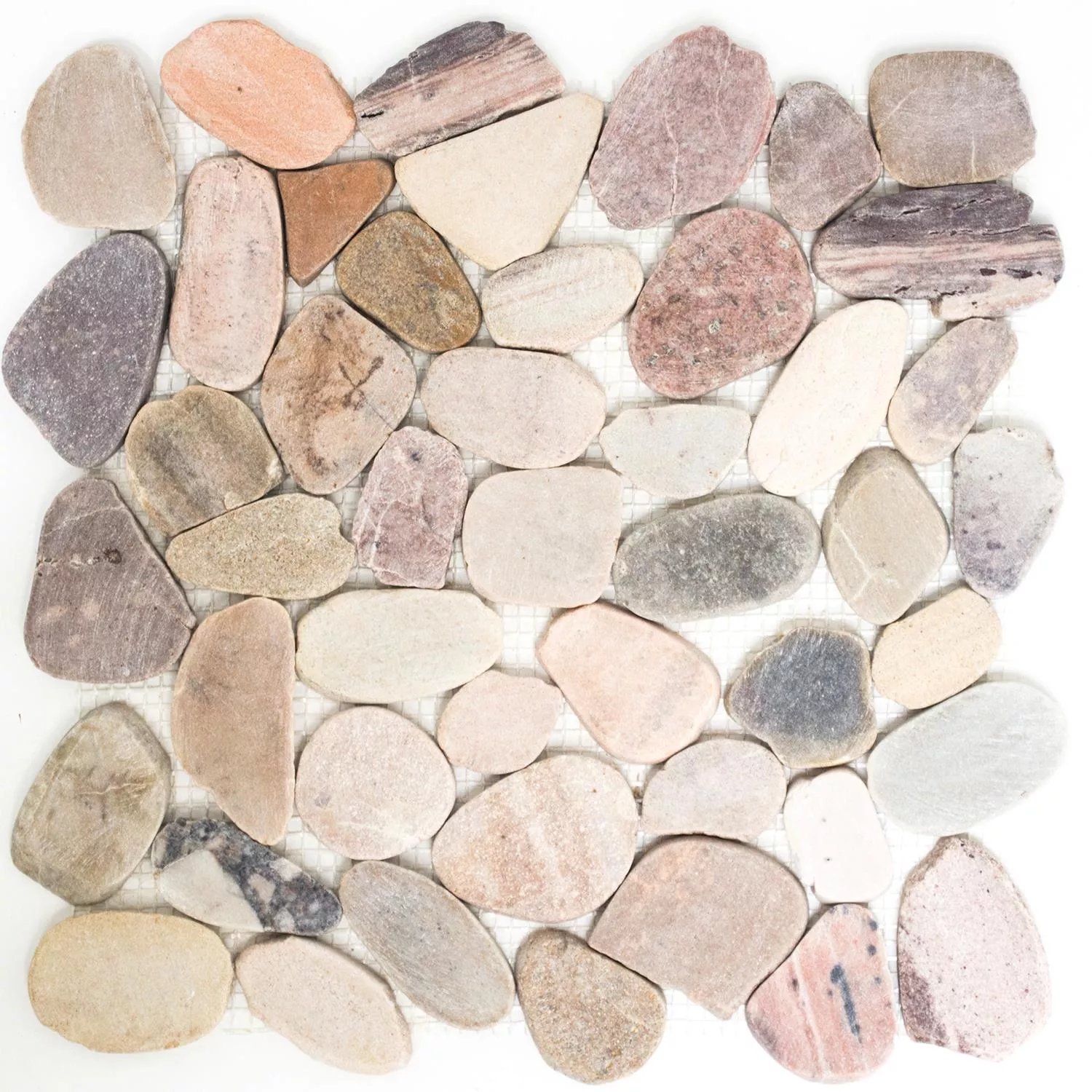 Vzorek Říční Oblázky Mozaika Přírodní Kámen Řezané Kos
