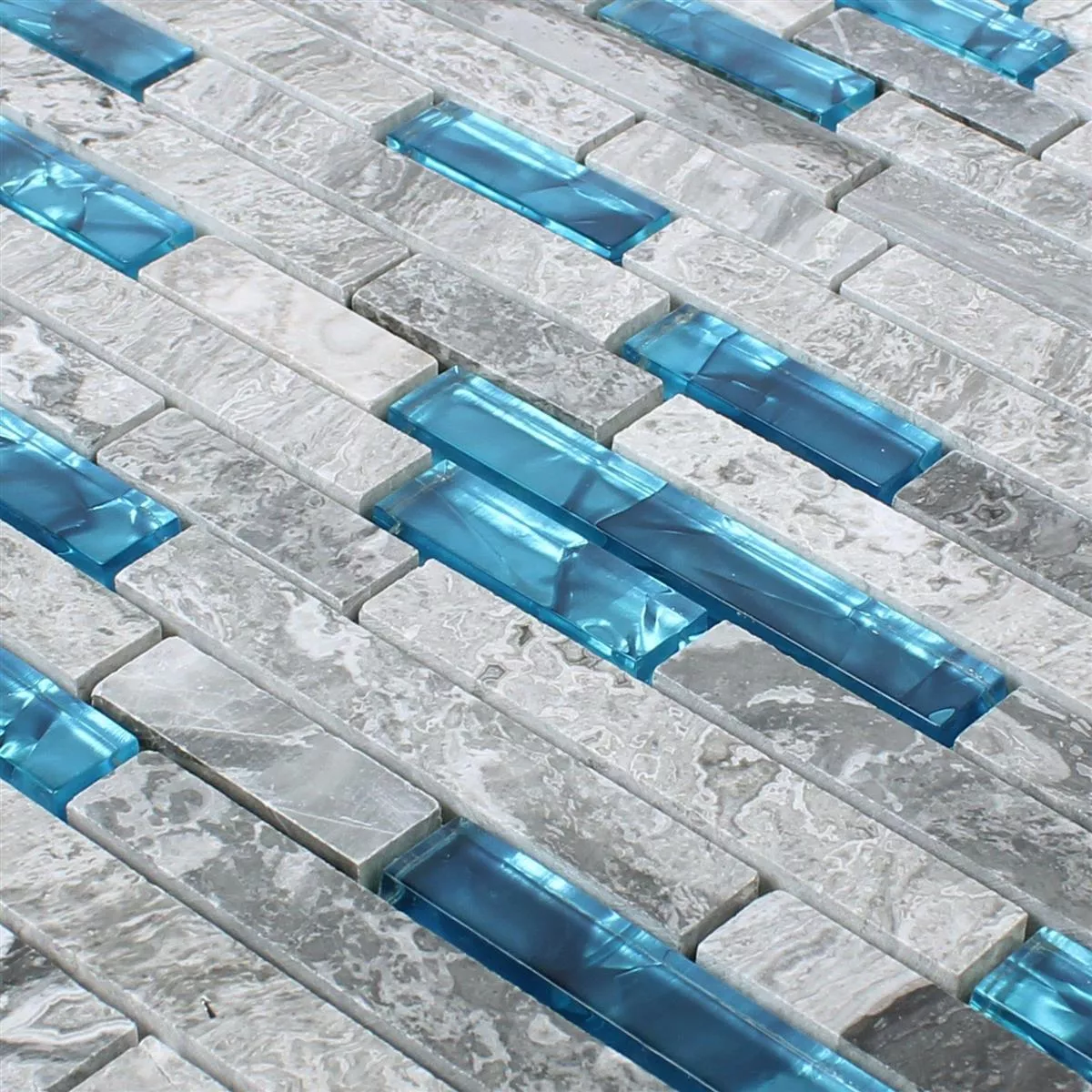 Vzorek Skleněná Mozaika Dlaždice Z Přírodního Kamene Sinop Šedá Modrá
