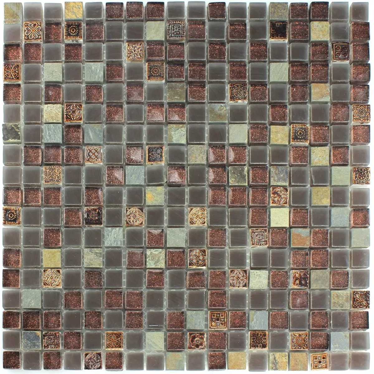 Vzorek Sklo Vápenec Křemencová Mozaika Dlaždice Třpytky 