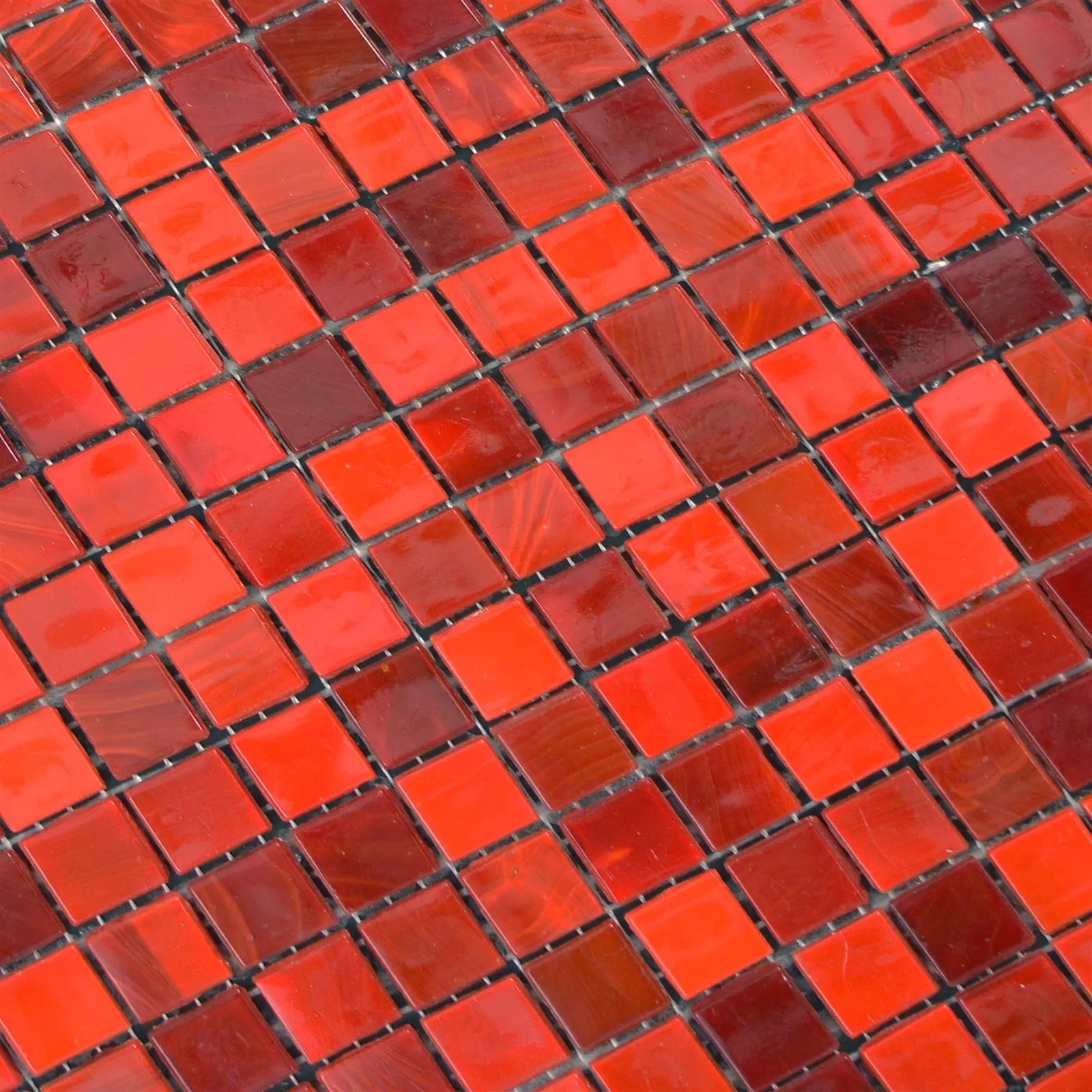 Sklo Mozaiková Dlaždice Rexford Perleťový Efekt Červená