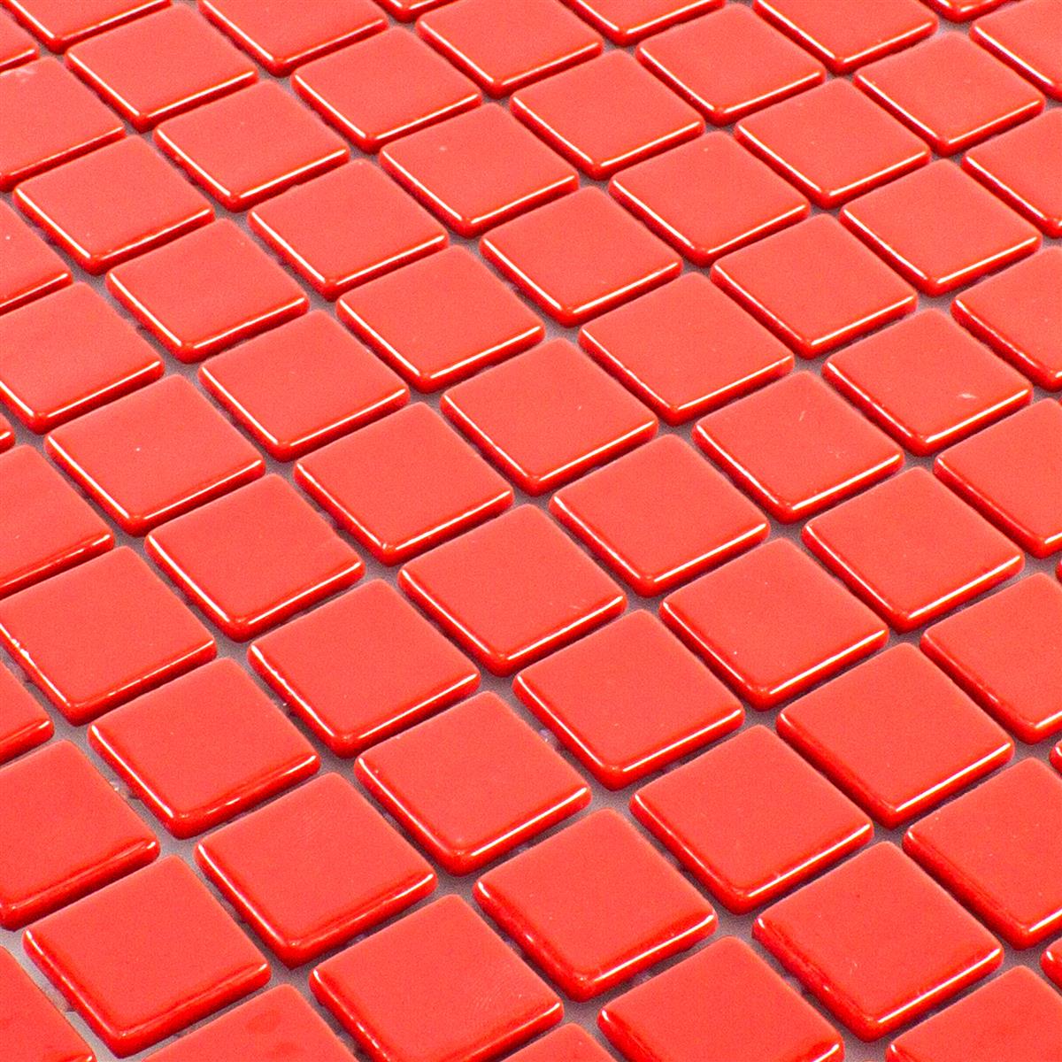 Sklo Pool Plavecký bazén Mozaika Pixley Červená