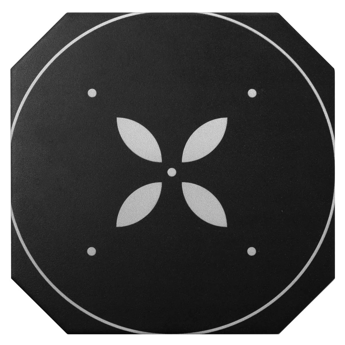 Vzorek Kameniny S Porcelánovou Povrchovou Úpravou Dlaždice Genexia Černá Bílá Decor 2 Osmiúhelník 20x20cm