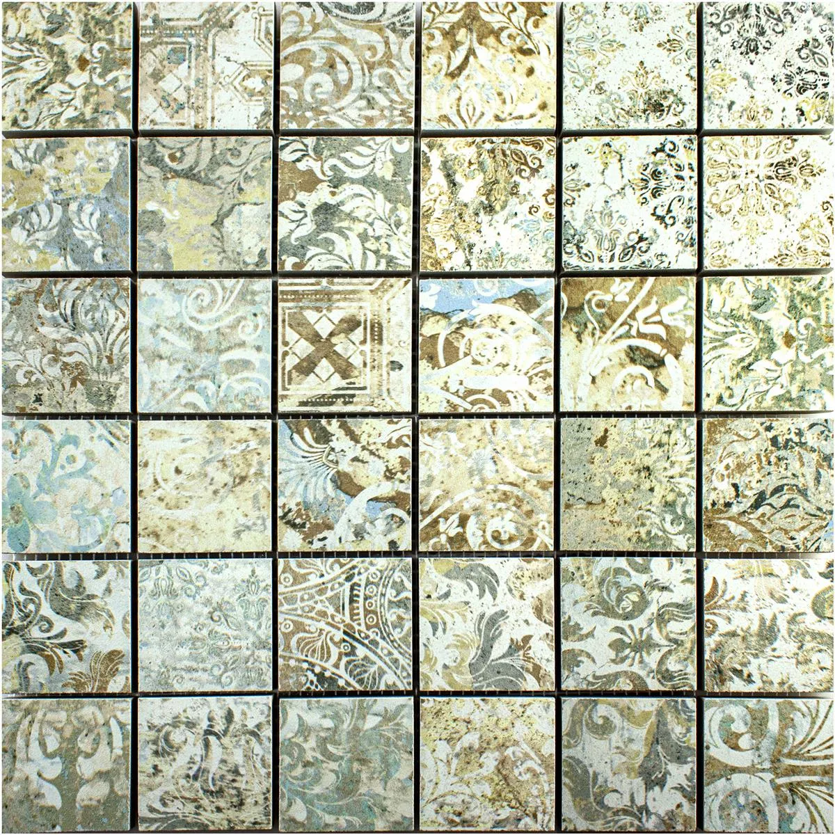 Keramická Mozaika Dlaždice Bellona Efekt Světle Pestrobarevná 47x47mm
