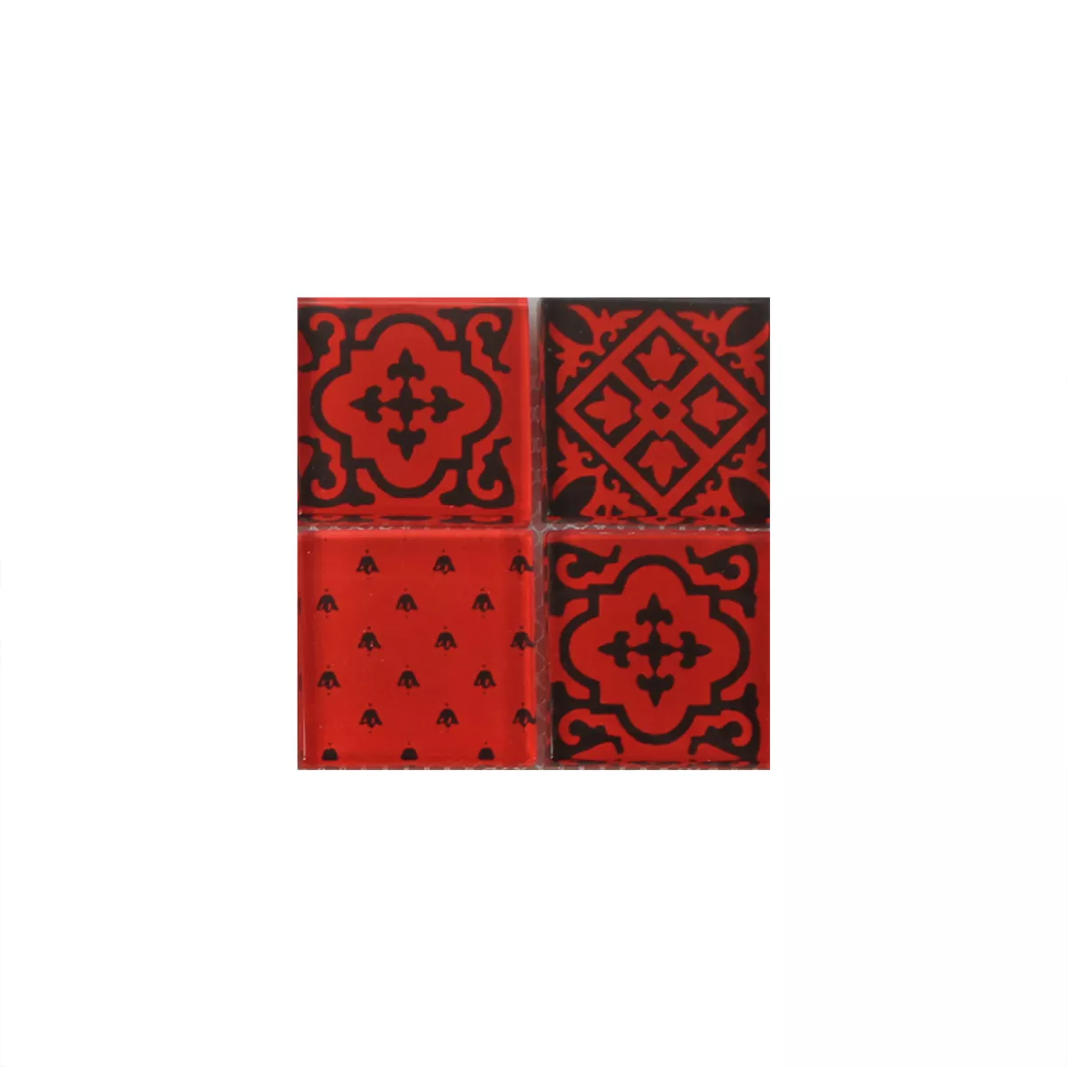 Vzorek Mozaiková Dlaždice Sklo Barock Ornament Červená