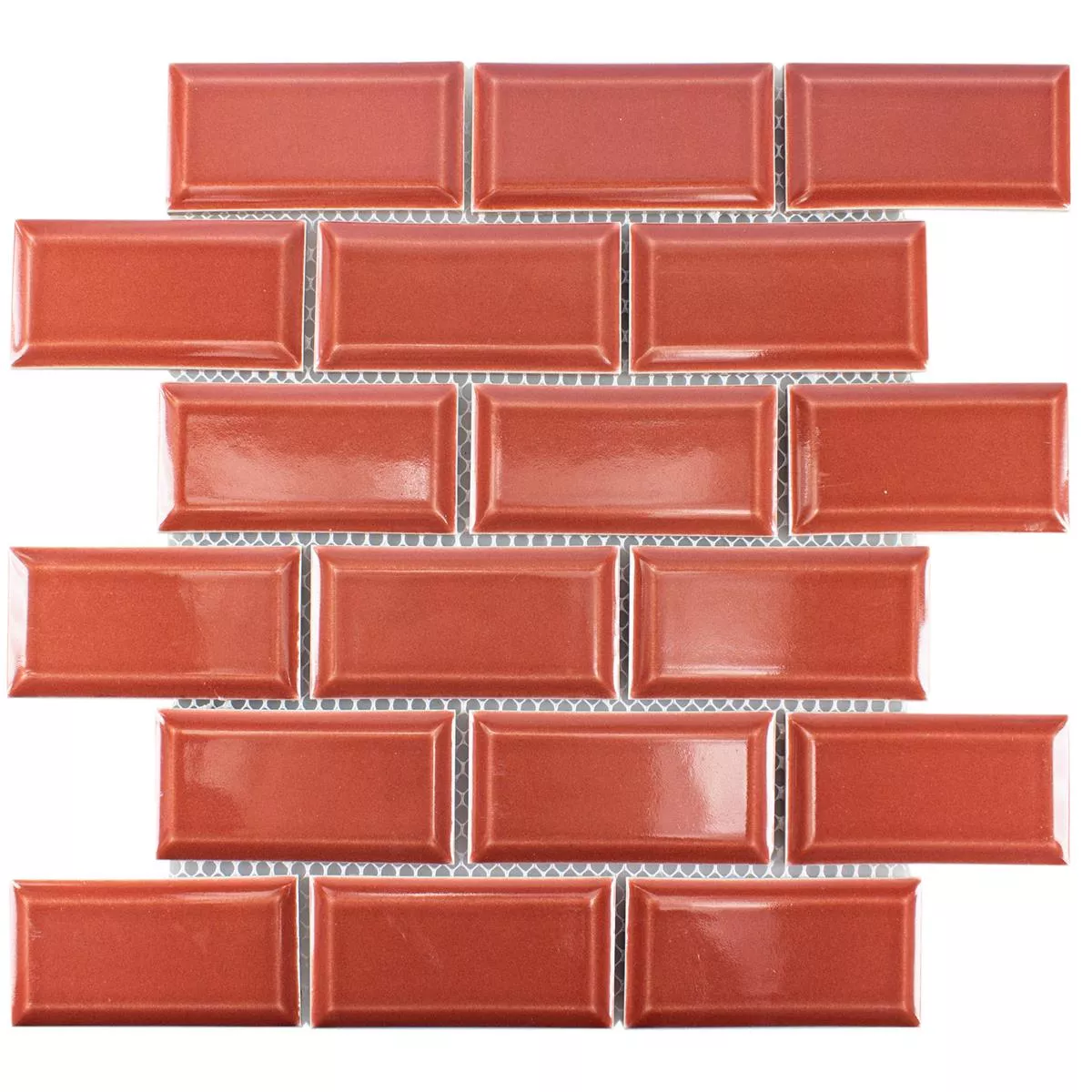 Vzorek Keramika Mozaikové Dlaždice StPauls Metro Fazeta Červená