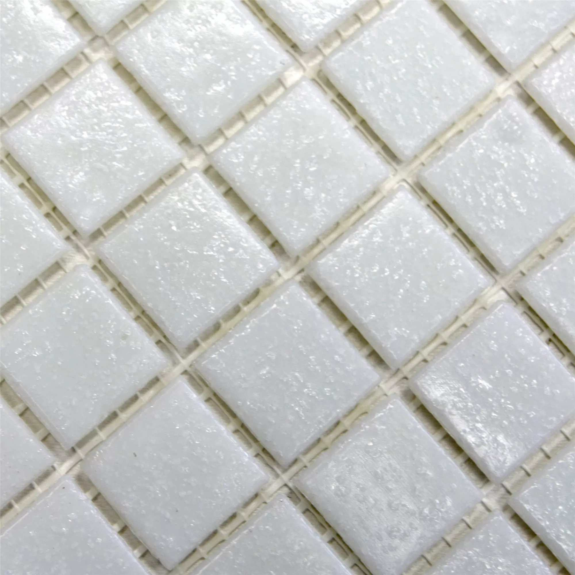 Skleněná Mozaika Dlaždice Bílá Uni 20x20x4mm