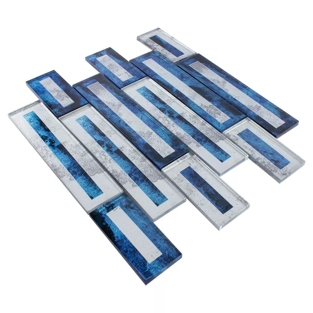 Skleněná Mozaika Dlaždice Romans 2D Efekt Modrá