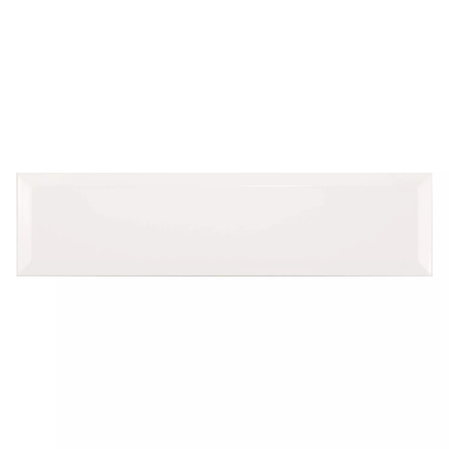 Dlaždice metra Bílá Lesklá 7,5x30 cm Fazeta Freiberg Blanco