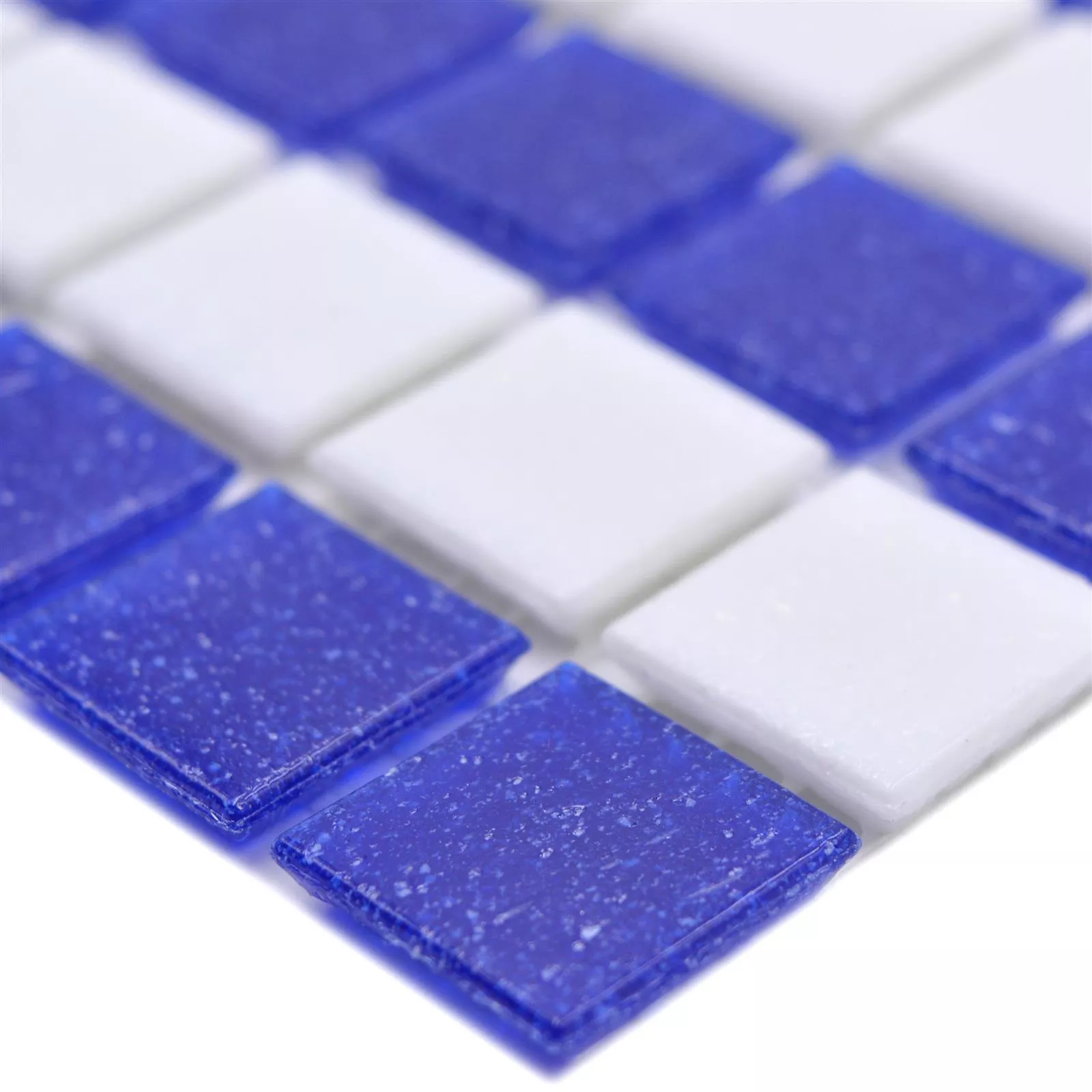 Vzorek Plavecký Bazén Mozaika Filyos Modrá Bílá Lepený Papír
