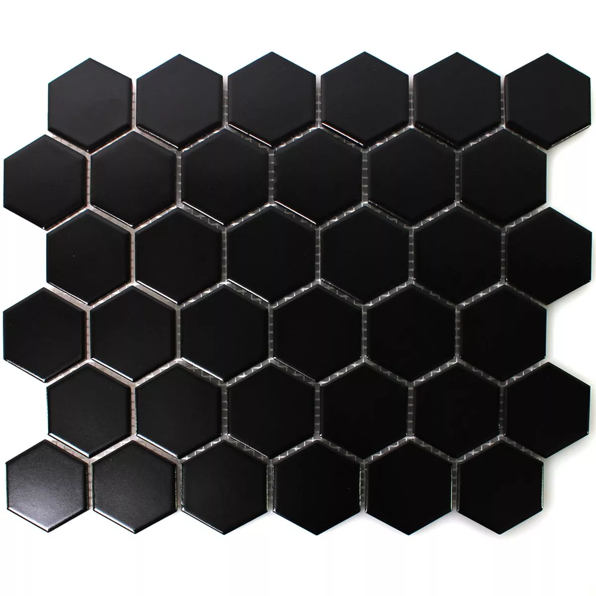 Vzorek Mozaiková Dlaždice Keramika Šestiúhelník Černá Matný H51
