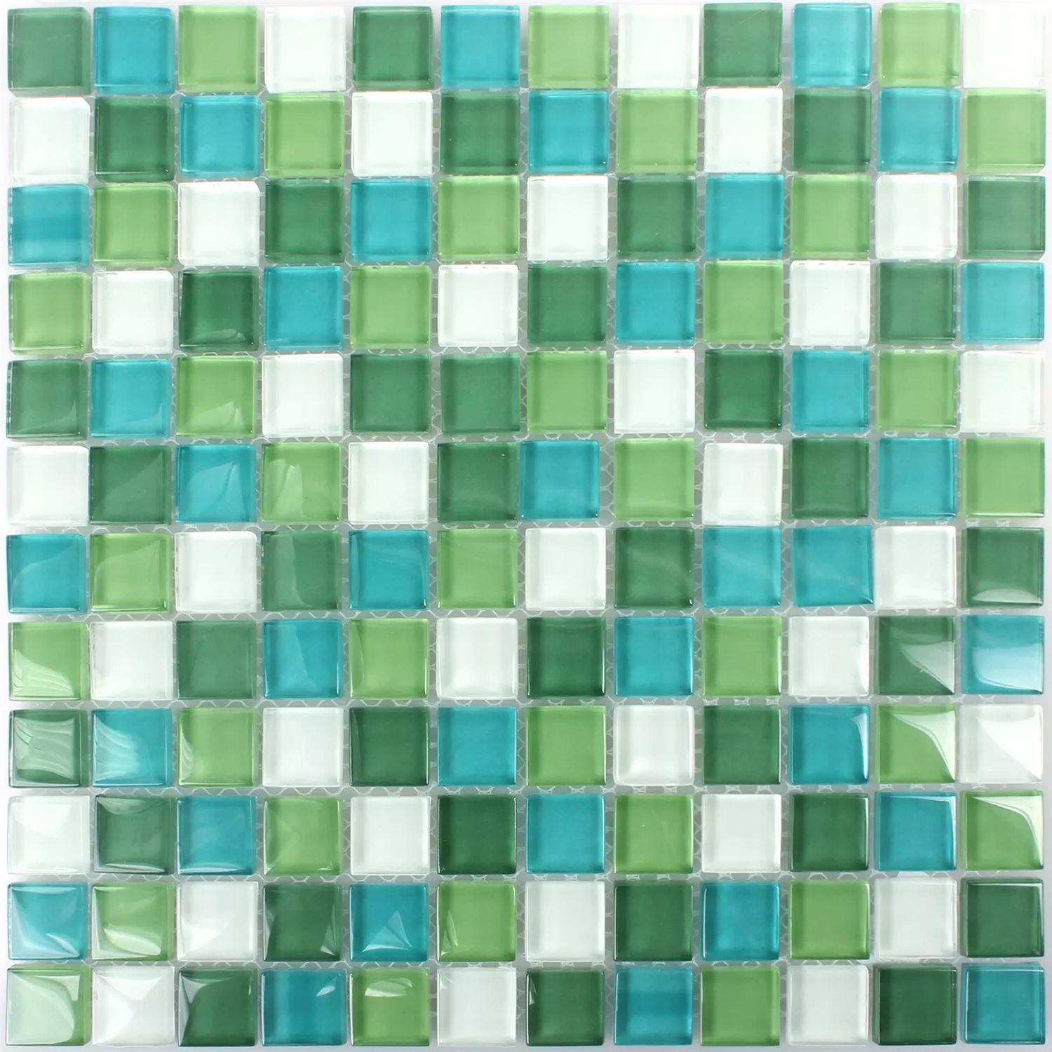 Vzorek Mozaiková Dlaždice Sklo Palmas Zelená Bílá