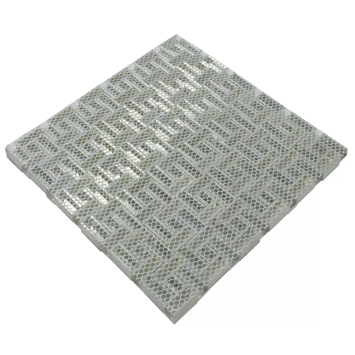 Hliník Kov Mozaikové Dlaždice Quantum Stříbrná