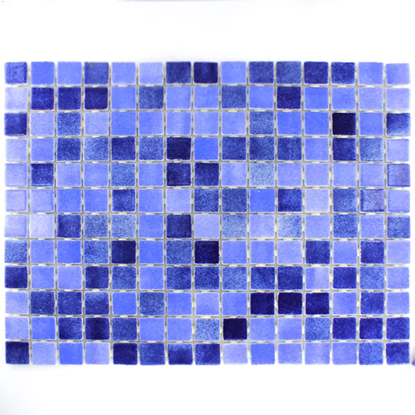 Sklo Plavecký Bazén Mozaika 25x25x4mm Modrá Mix