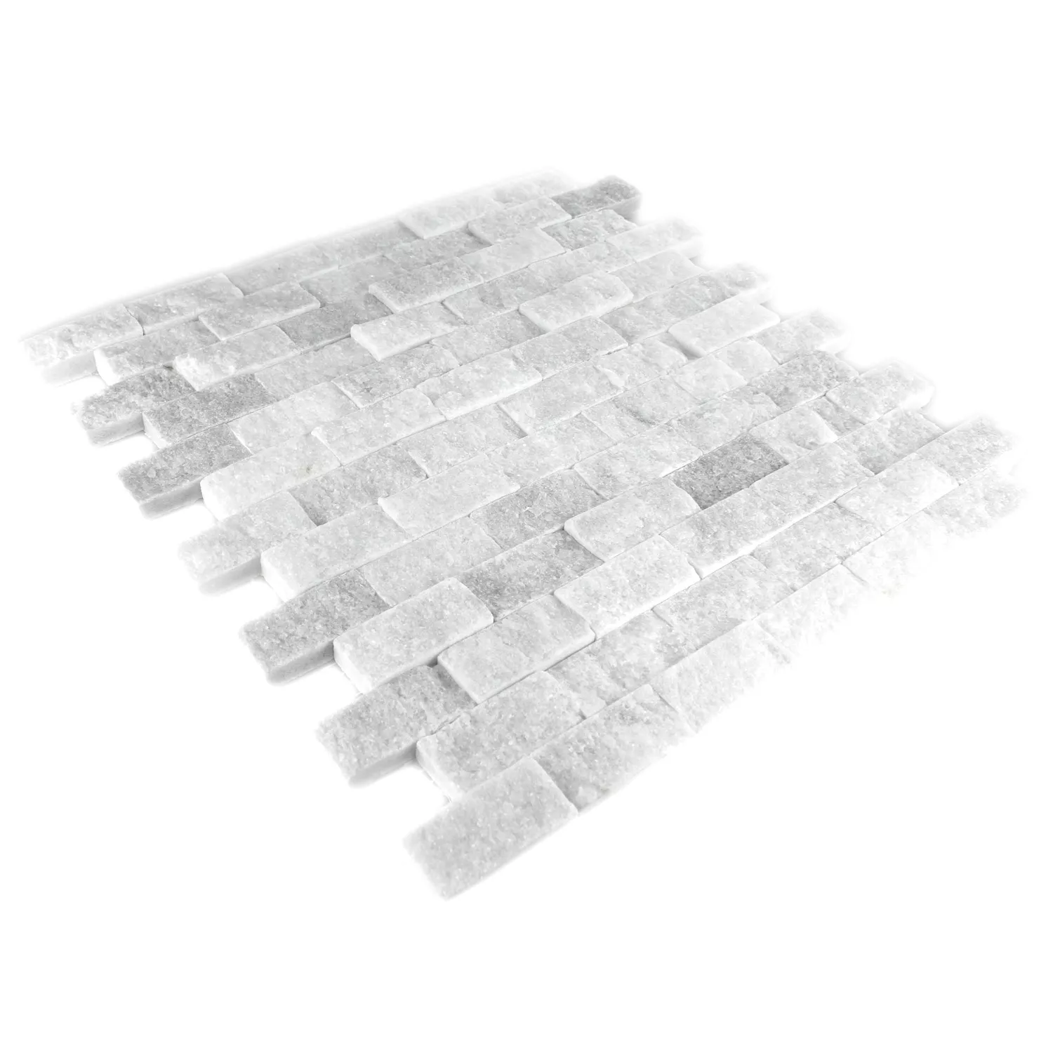 Mozaiková Dlaždice Přírodní Kámen Mramor Treviso Brick Bílá 3D