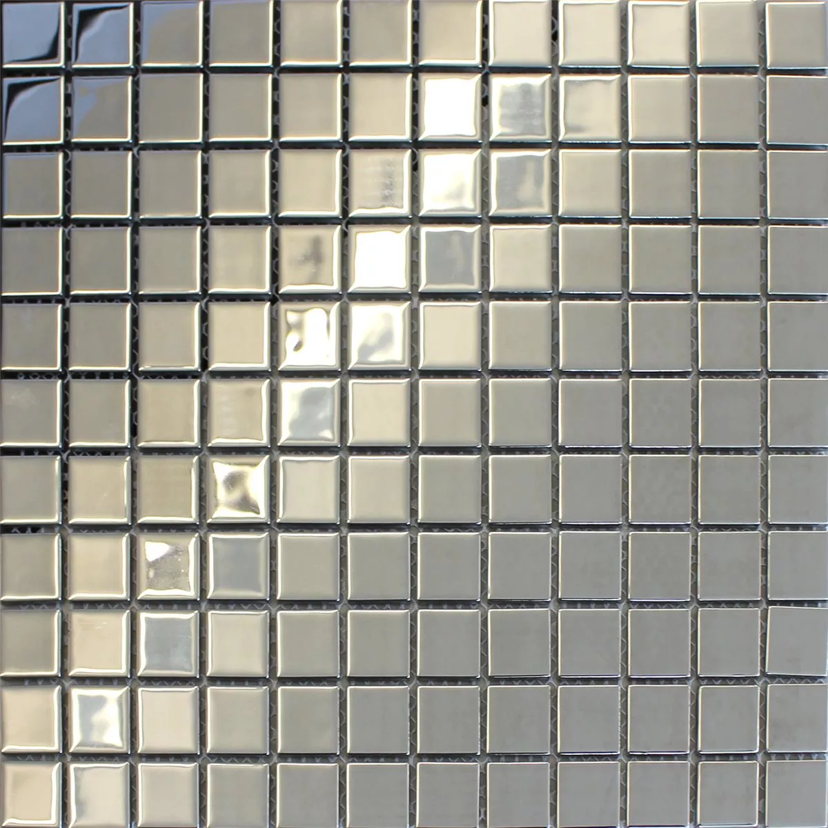 Skleněná Mozaika Dlaždice Stříbrná Uni 25x25x4mm
