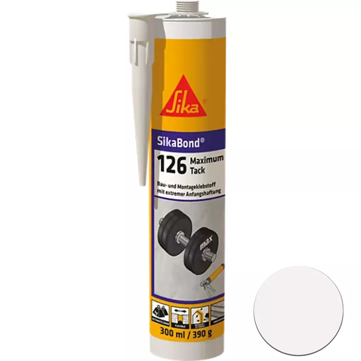 Sikabond-126 Maximum Tack Elastic Adhesive White 300 ml Sikabond-126 Maximum Tack Elastic Adhesive White 300 ml