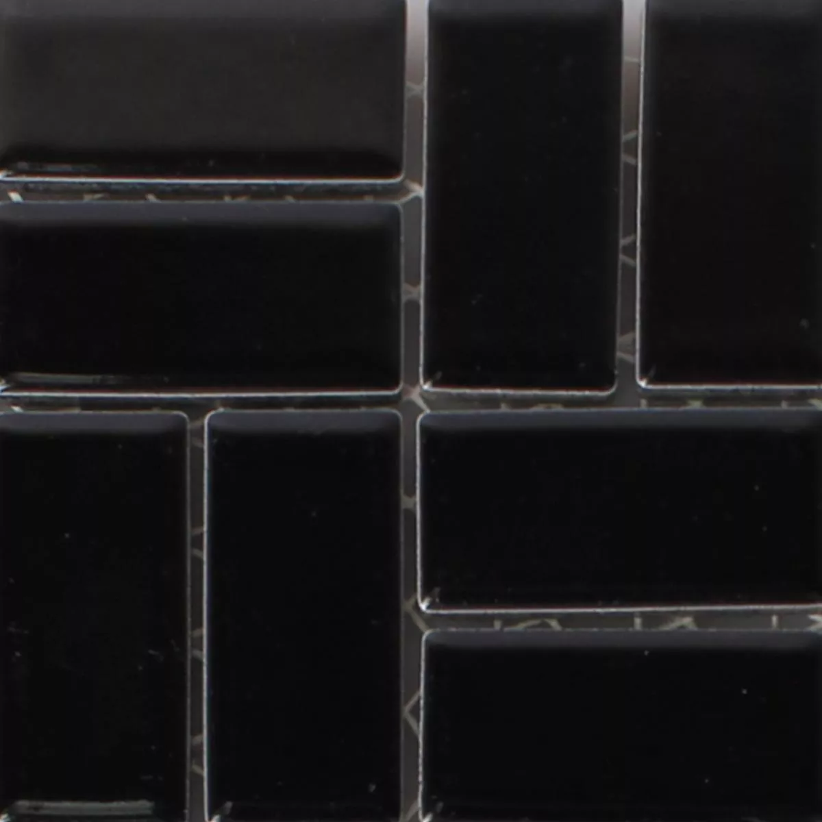 Vzorek Mozaiková Dlaždice Keramika Cristianos Černá Lesklá