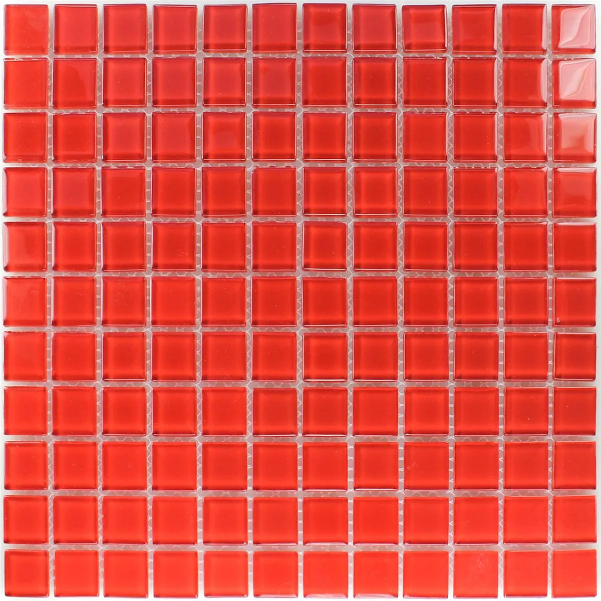 Mozaiková Dlaždice Sklo Červená Uni 25x25x4mm