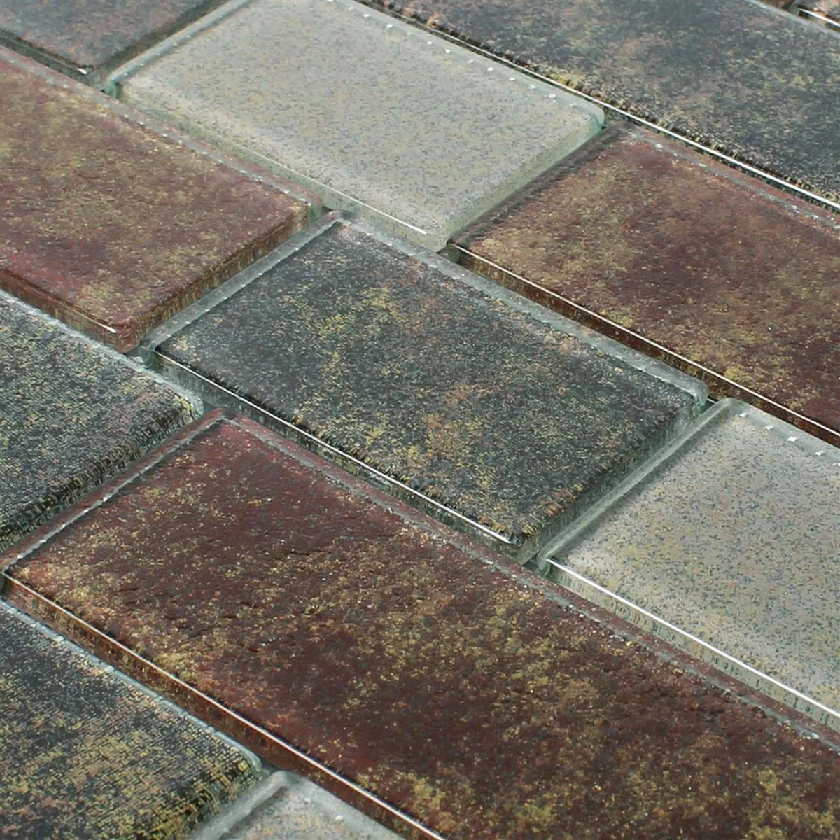 Skleněná Mozaika Dlaždice Richmond Rustikální Hnědá