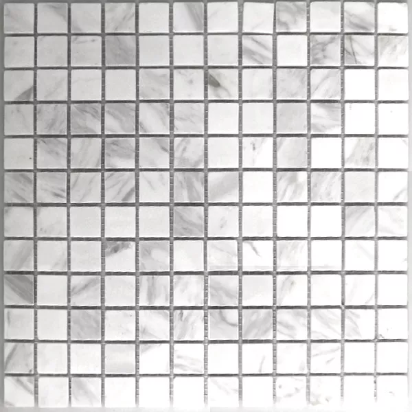 Mozaikové Dlaždice Mramor 23x23x8mm Bílé Leštěné